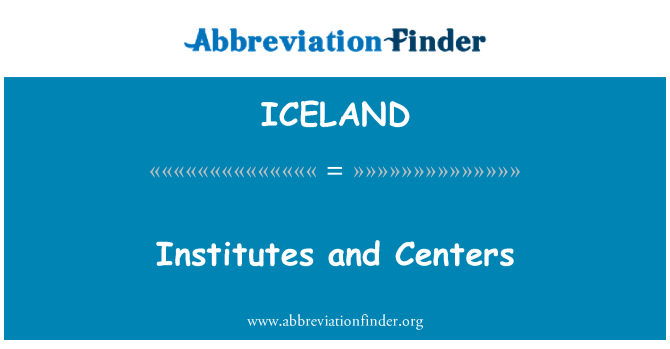 ICELAND: Istituti u ċentri
