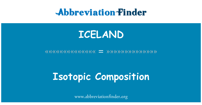 ICELAND: Izotopska sestava
