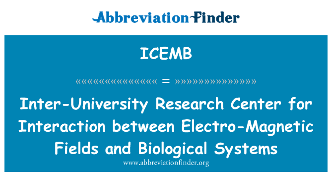 ICEMB: Inter-University Research Center for Interaction between Electro-Magnetic Fields and Biological Systems