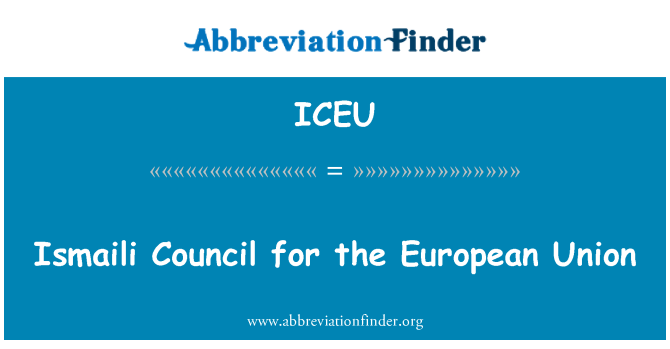ICEU: Ismaili Council for the European Union