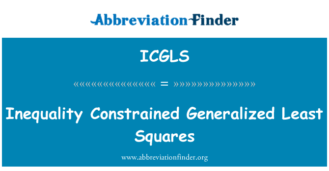 ICGLS: 不等式制約一般化最小二乗法