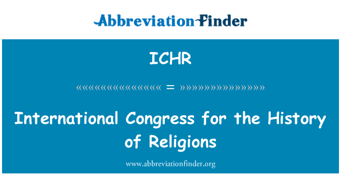 ICHR: International Congress for the History of Religions