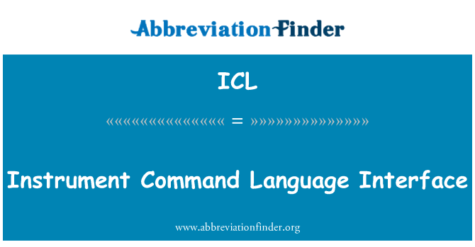 ICL: Instrument Command Language Interface