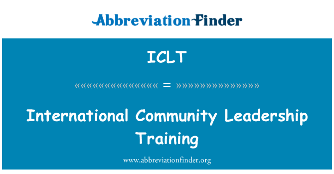 ICLT: International Community Leadership Training