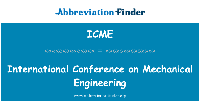 ICME: Internationale conferentie over Werktuigbouwkunde