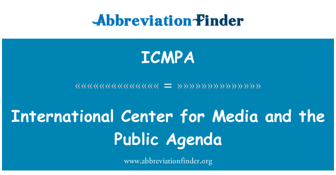 ICMPA: International Center for Media og publikum dagsorden