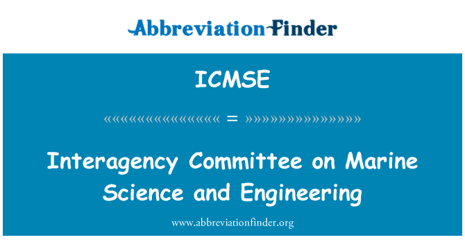 ICMSE: Komite interagency sou syans marin ak