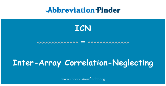 ICN: Inter Array correlatie-verwaarlozen