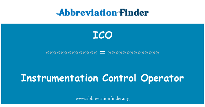 ICO: इंस्ट्रूमेंटेशन नियंत्रण ऑपरेटर