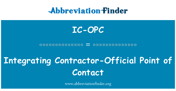 IC-OPC: Integratie van de contractant-officiële aanspreekpunt