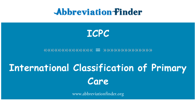 ICPC: International Classification of Primary Care