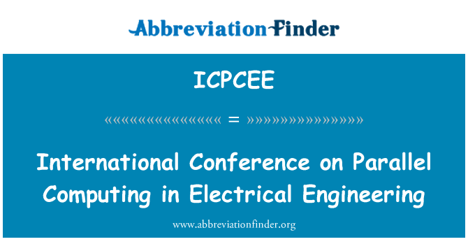 ICPCEE: Conferencia Internacional sobre computación paralela en ingeniería eléctrica