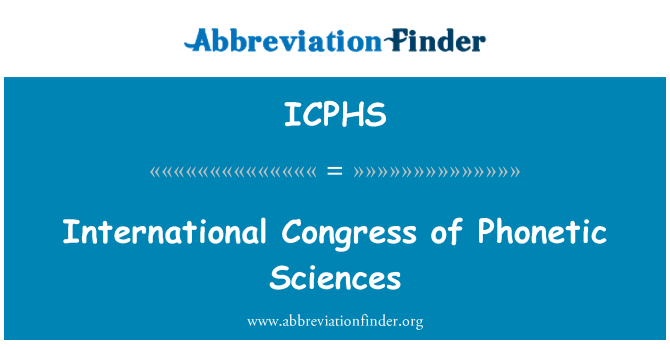 ICPHS: کنگره بین المللی علوم آوایی