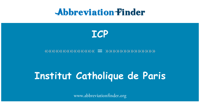 ICP: 인 Catholique 드 파리