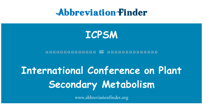 ICPSM: Международна конференция по растителна вторичния метаболизъм
