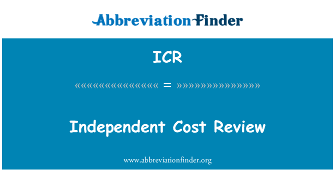 ICR: Ir-reviżjoni ta ' l-ispejjeż indipendenti