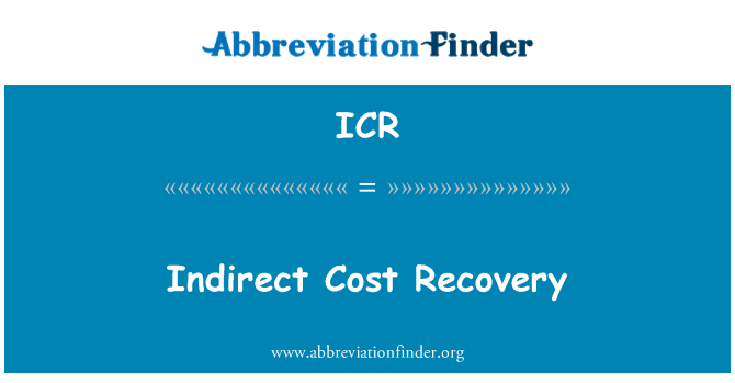 ICR: Непреки разходи възстановяване