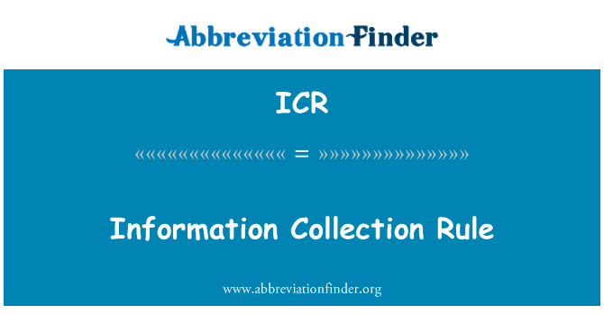 ICR: Informatie collectie regel