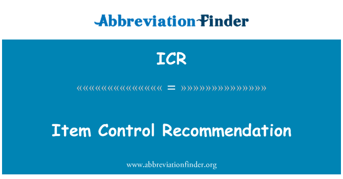 ICR: Element Control Empfehlung