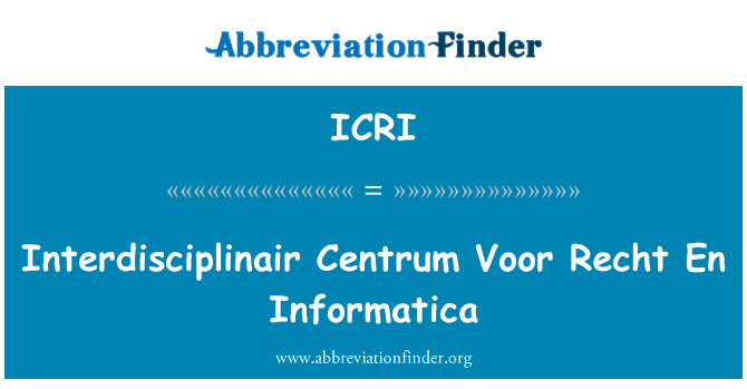 ICRI: Interdisciplinair Centrum Voor Recht En Informatica