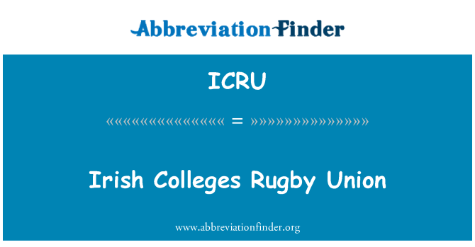 ICRU: Irish Colleges Rugby Union
