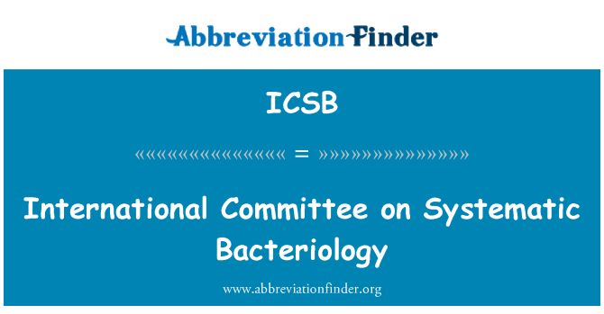 ICSB: 組織的細菌学の国際委員会