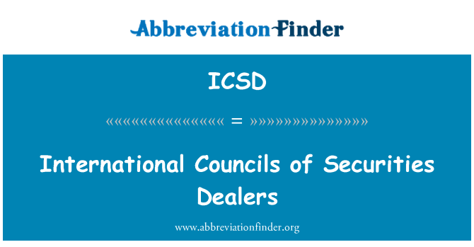 ICSD: 證券交易商的國際理事會