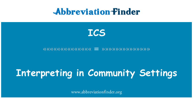 ICS: Interpretació en contextos comunitaris
