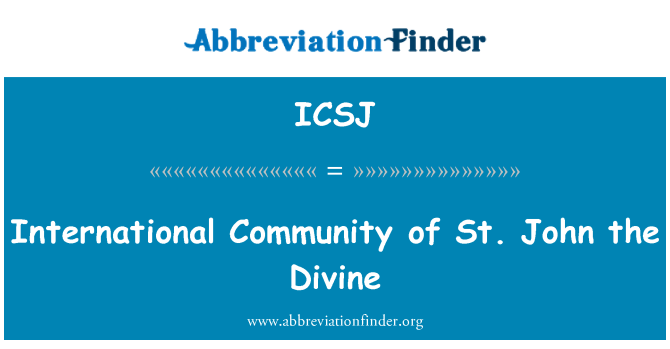ICSJ: International Community of St. John the Divine
