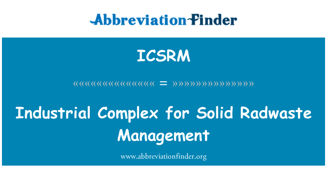 ICSRM: Complesso industriale per la gestione dei solidi temporaneo