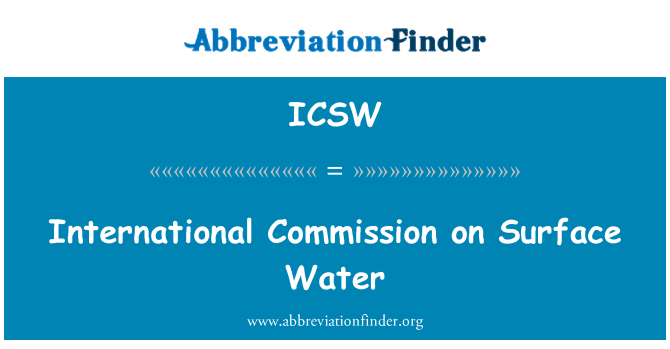 ICSW: Internationale Kommission für Oberflächenwasser