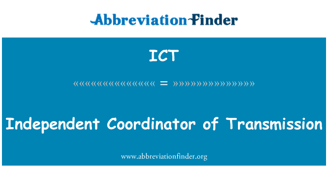 ICT: Nezavisni koordinator prijenosa