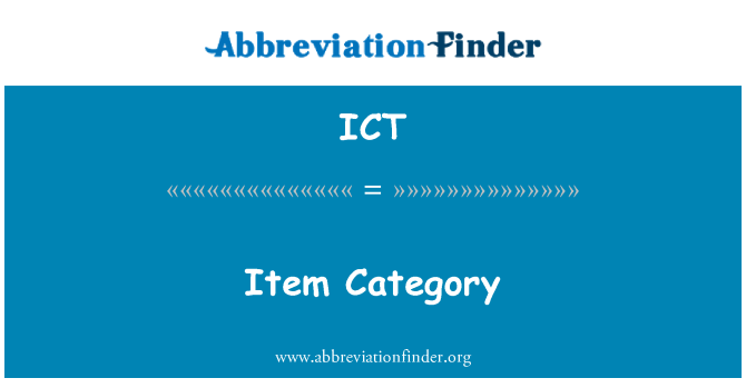 ICT: Kategoriji artikla