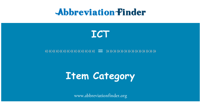 ICT: Categori eitem