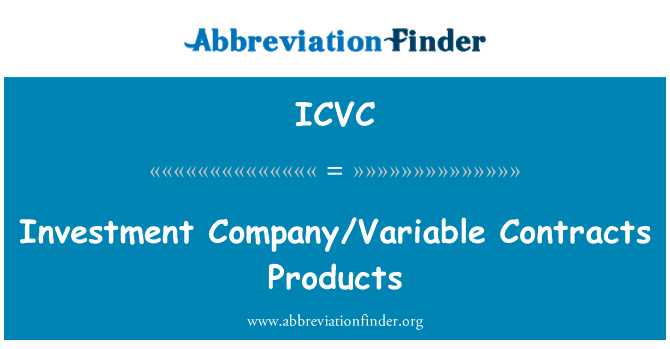 ICVC: سرمایہ کاری کمپنی/متغیر مصنوعات معاہدوں