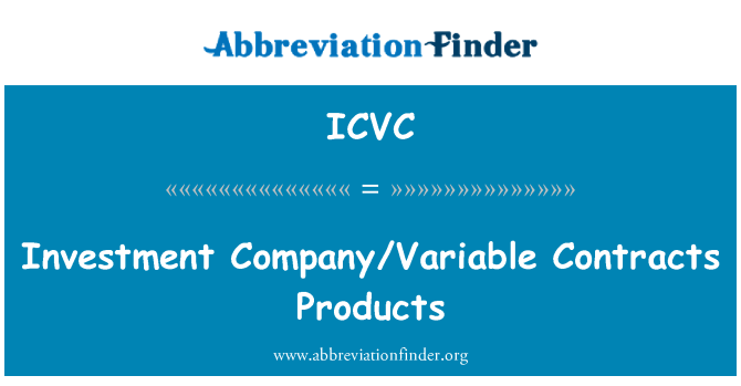 ICVC: Investiční společnost/Variable smlouvy produkty