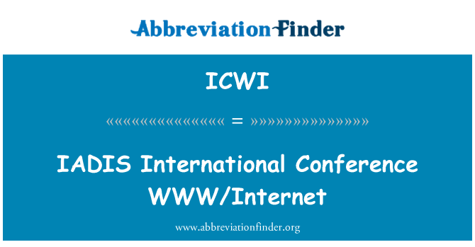 ICWI: IADIS Persidangan Antarabangsa WWW/Internet