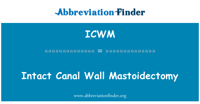 ICWM: Intact Canal Wall Mastoidectomy