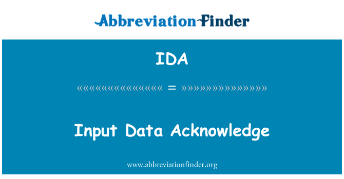 IDA: Reconnaissent les données d'entrée