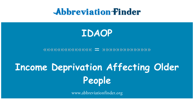 IDAOP: Income Deprivation Affecting Older People