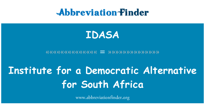 IDASA: Institut pro demokratickou alternativou pro Jižní Afriku