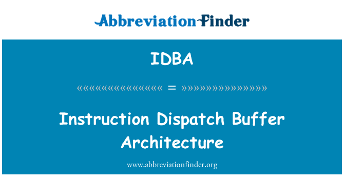 IDBA: Výučba odoslania medzipamäte architektúry