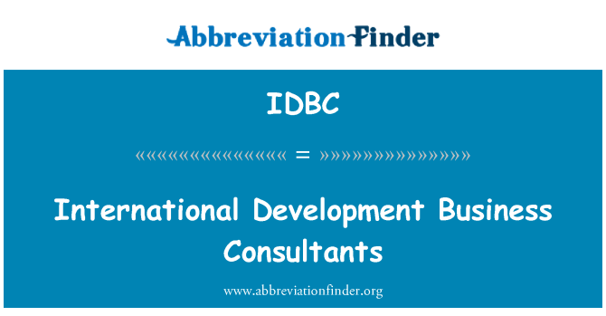 IDBC: Mezinárodní rozvoj obchodní konzultanti