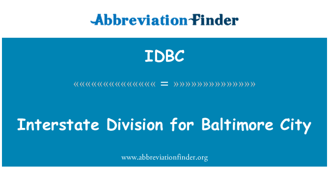 IDBC: 巴爾的摩市的州際公路司