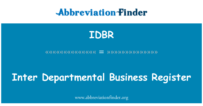 IDBR: Entre depatmantal biznis enskri