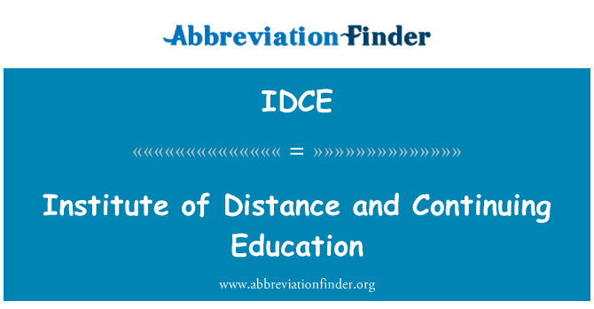 IDCE: Институт на разстояние и продължаващо образование