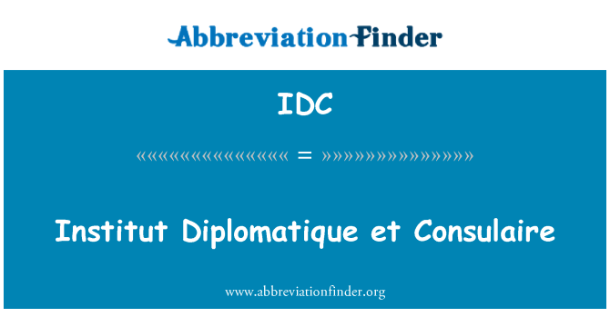 IDC: Institut 外交等咨询机构一道开展