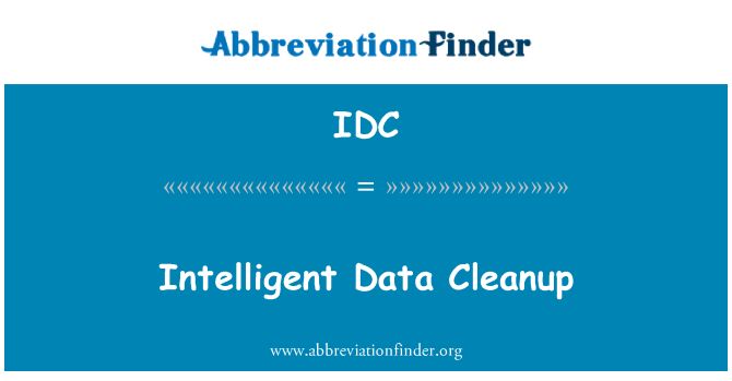 IDC: Очистка данных, интеллигентая(ый)