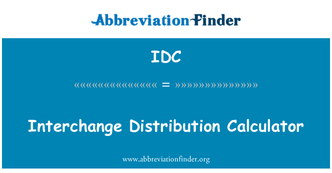 IDC: Interchange Distribution kalkylatorn