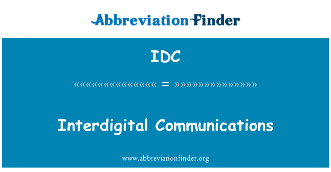 IDC: انٹردگاٹال مواصلات